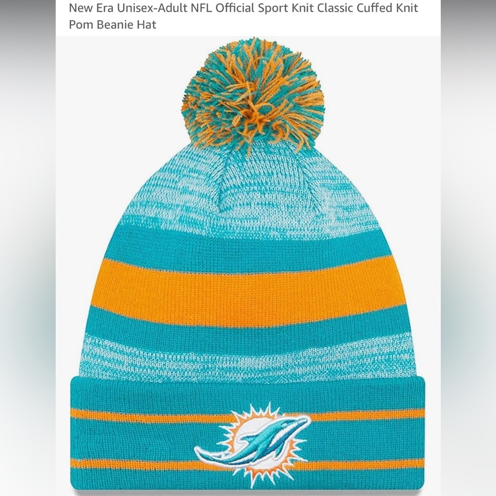 NFL Official Miami Dolphins Pom Pom Beanie